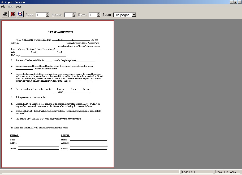 Stallion Breeding Contract Templates